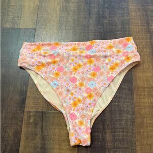 Albion Fit Darling Pink Floral Bikini Bottoms Size XL